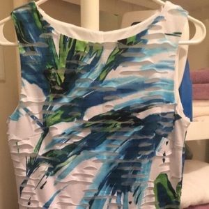 Cocktail Dress - blue green white